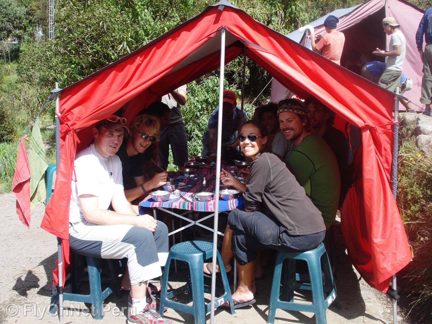 Album photos: Déjeuner durant le trek, Chemin Inca